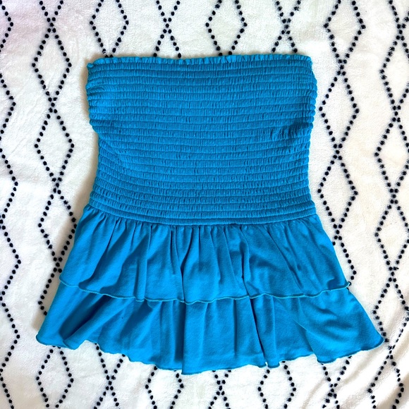 🦋HOLLISTER BLUE STRAPLESS TOP (L)🦋 - Picture 1 of 3